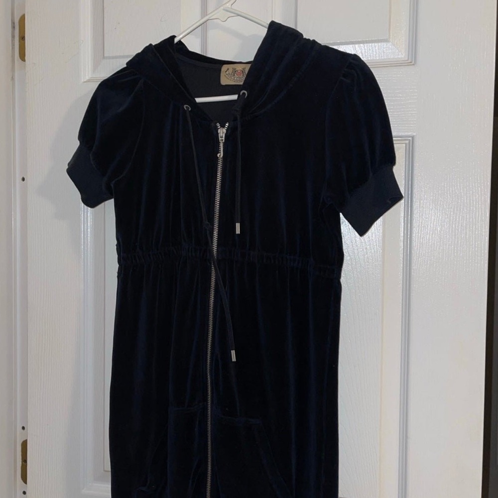 Juicy Couture Black Velour Hoodie Dress
